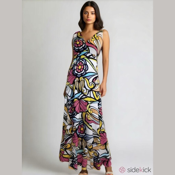 Zen Knits Vibrant Multicolor Maxi Dress - Picture 1 of 11